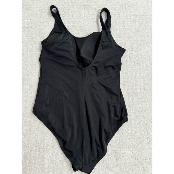 Hurley Swim Black Ribbed One Piece Black Swimsuit size XXL - Picture 6 of 8